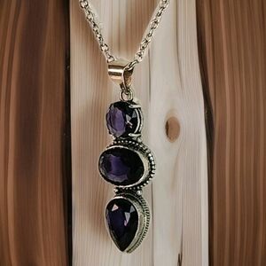 Amethyst Boho Festival Pendant Necklace